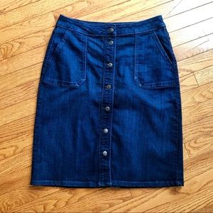 Button-down Jean Skirt